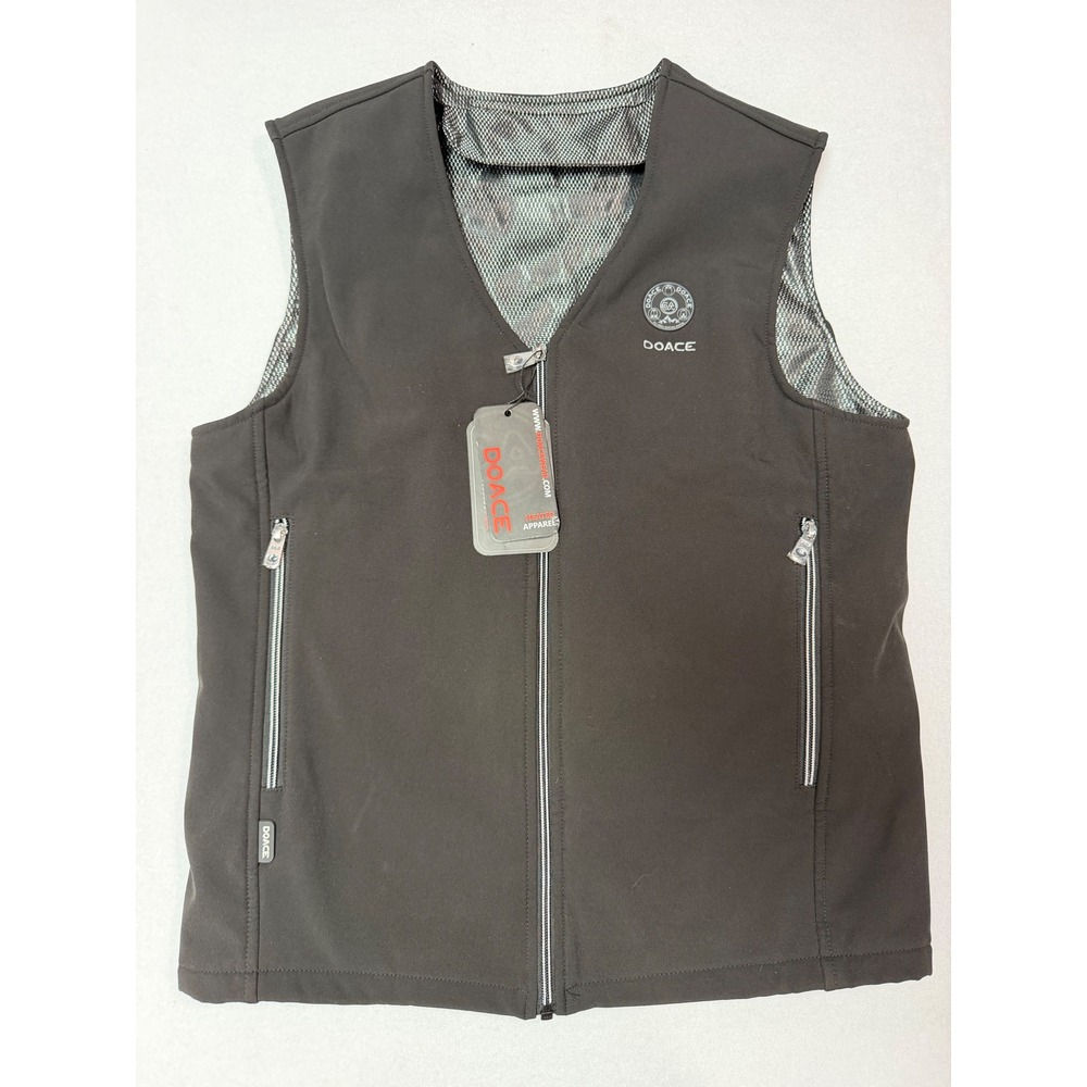 Doace Heated Apparel Vest Black Softshell Full Zip Mesh Lined Mens Small NWT